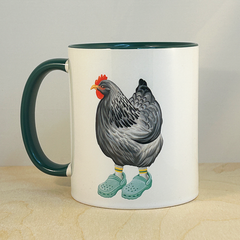 Hen wearing Crocs Mug