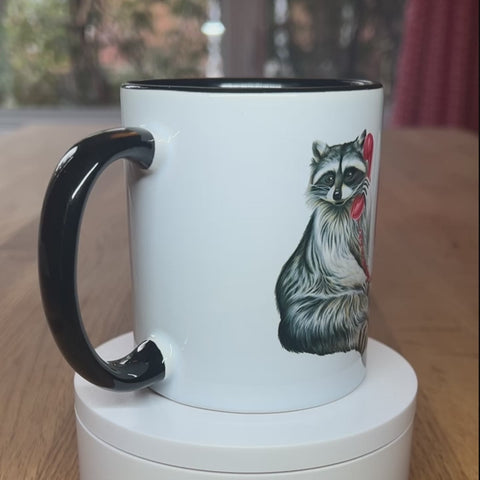 Raccoon on the Phone Mug