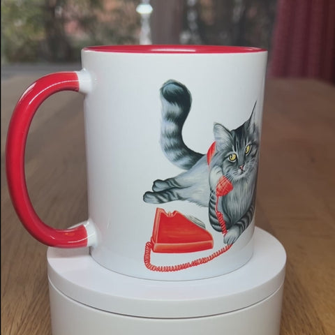 Fox on the Phone Mug