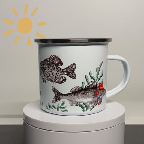 Enameled stainless steel summer fish mug