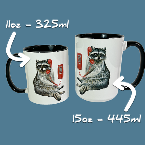 Raccoon on the Phone Mug