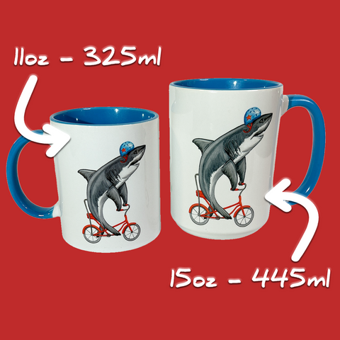 Shark riding a Bike Mug