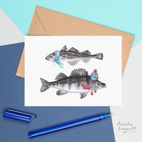 Winter fish Greeting Card