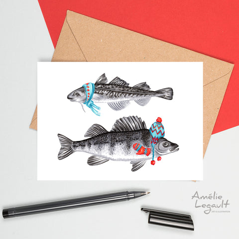 Winter fish Greeting Card