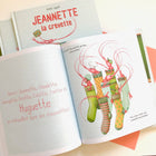 Cadeau pour enfants, cadeaux pour professeurs et éducatricesIllustration des crevettes en chaussettes, issue du livre pour enfants Jeannette la crevette par l'autrice et illustratrice Amélie Legault, publié aux Éditions Les Malins