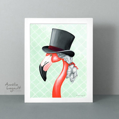 flamingo art, flamingo love, flamingo decor, flamingo illustration, amelie legault,