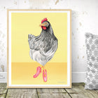 Poule, illustration de poule, ballerine, ballet, affiche, décoration, amélie legault, fait au québec, artiste québécoise 