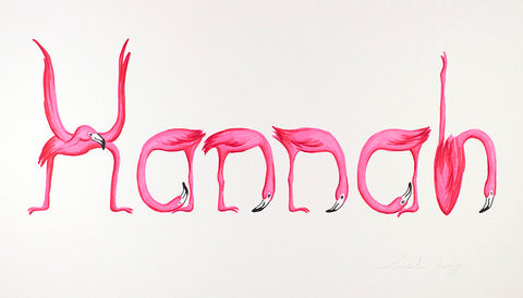 Pink Flamingo personnalized print