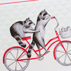 Raccoons on a bike, raccoon illustration, raccoon art, amélie legault, montreal animal, quebec, bicyclette, vélo